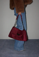 LOOK STITCH SUEDE CHAIN BAG (4COLORS!)