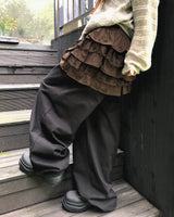 [MADE] Noma Lace Frill Banding Tiered Mini Skirt