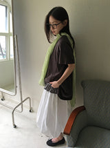 [BAONHAUS] Hironen Button Frill Layered Sleeveless