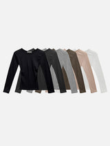 [Long sleeve ver.] Roen Modal Side Shirring Tee (6c)