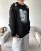 シャドープリント長袖Tシャツ