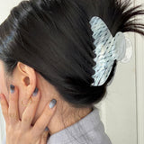 ホワイトグリッターヘアクリップ