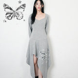 Butterfly Cut-out Gray dress