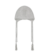 Double Strap Angora Beanie / Grey