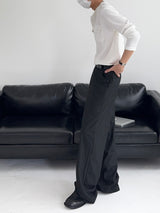 TO Stripe Wide Slacks (2C, Chain Set)