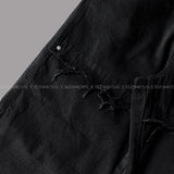 TR2508 non-span incision wide black jeans (S ~ L)