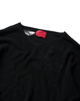 KNIT DISTRESSED BLACK LONG SLEEVES