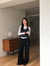 RS Boat Neck Slim Rib Long Sleeve T-shirt (4color)