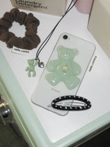 [Formica] *Glitter* Minty Bear button tok, Mag safe
