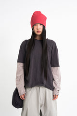 Slub crop layered tee