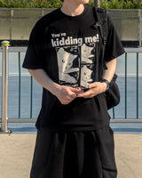 キディングキャットプリントショートスリーブTシャツ