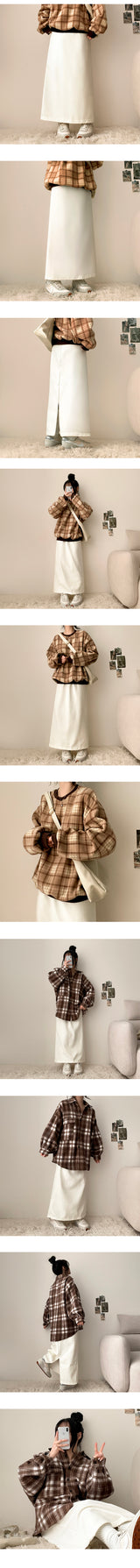 En Back Open Banding Long Skirt