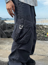 MOS Washed Buckle Wide Pants 4C