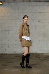 LEOPARD MINI SKIRT / BEIGE
