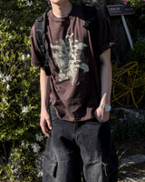 Las Faded Printing Oversized Short Sleeve