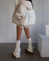 Robs High-Neck Hooded Short Padded Jacket