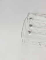 Trony button low-waist skirt (white)