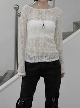 Larsen See-Through Lace Long Sleeve Tee