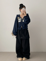 Log banding layered pocket skirt pants