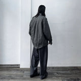 Pleated Texture Drop-Shoulder Shirt