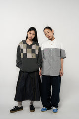 レギュラーツートーンハーフシャツ (WHITE/GRAY)