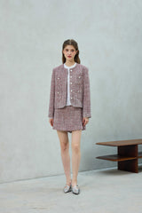 CHERISH TWEED SKIRT PANTS / RED