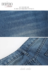 Roy Blue Dist Semi-Long Denim Pants