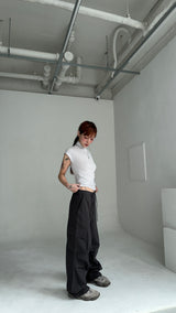 HALF NECK SHIRRING T-SHIRTS