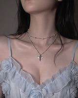 [Anti-tarnish] Baby Angel Layered Necklace - Silver ver.