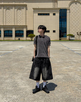 Boel Velour Ribbed Henley Short Sleeve