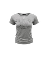 クラブNo.37ヘンリーネックTシャツ メランジグレー