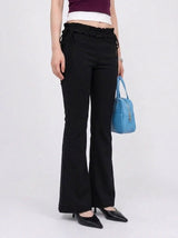 LOW-WAIST RUCHED FLARE PANTS