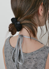 Lace Leaf Mesh Hair Band_Black