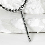 SS-lettering bar chain necklce_black silver