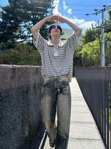 エメラルドシンデニムパンツ