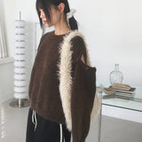 Siang open shoulder button knitwear
