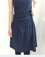 HIGH-NECK DRESS NAVY