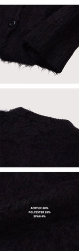 [Unisex] Angora crop cardigan(2color)