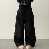Log banding layered pocket skirt pants
