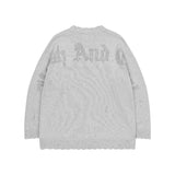 ゴシックロゴデストラクティドニットセーター