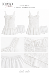 White Bustier Punching Dress Set