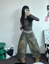 MUD CAT ウォッシングバルーンデニムパンツ 🤎🧸