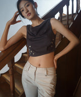 Coated Faux Leather Capri Pants