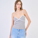 フラワーレースノースリーブ Melange Gray
