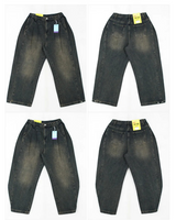 Allt Hem Snap Pin Tuck Washed Denim Wide Pants