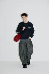 コラムスウェットシャツ(Washed-Navy)