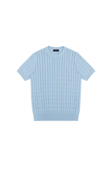Cable Knit Crewneck T-Shirt
