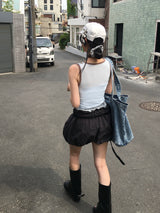 shoeshoe layered pumpkin shorts