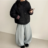 テリーフリースサイドピンタックインシジョンストリングワイドパンツ