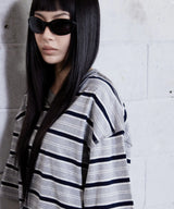 Border Overlock Stripe T-Shirt_Gray